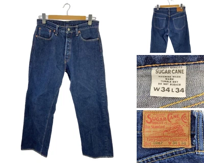 Pantalones de mezclilla modelo 1947 SUGAR CANE talla 34 índigo ropa de trabajo vintage Foto 1 de 4