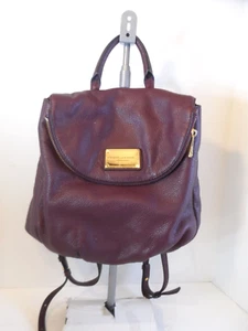 Marc Jacobs NY Wine Pebbled Leather Backpack with Adjustable Straps 13 x 12 x 4 - Picture 1 of 9