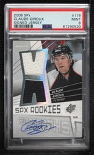 2008-09 SPx Rookies Jerseys /999 Claude Giroux #179 PSA 9 MINT Rookie Auto RC