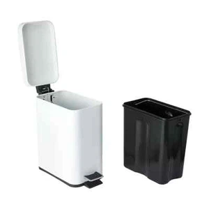 5L Slim Line Bin Closing Pedal Bin Rubbish Dust for Bathroom Home and Office - Picture 1 of 5