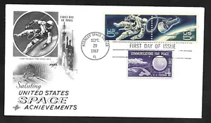 #1331-1332 (1332b) 5c Space Achievements- ArtCraft FDC Se-Tenant Pair +#1173 - Picture 1 of 2