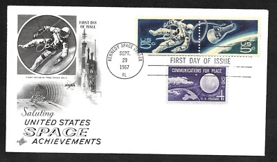#1331-1332 (1332b) 5c Space Achievements- ArtCraft FDC Se-Tenant Pair +#1173 - Image 1 of 2