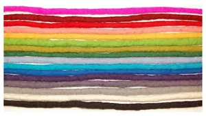 Rainbow Dreadlocks - 16 temores de lana merino fieltro hechos a mano - Imagen 1 de 1