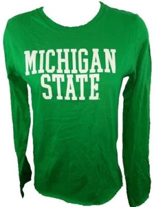 NEW Michigan State Spartans Youth Girls Sizes S-M-L-XL Green Long Sleeve Shirt - Picture 1 of 9