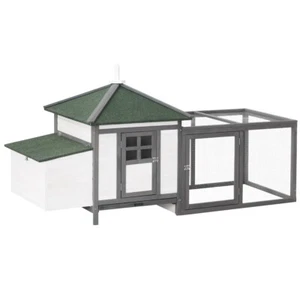77" Wooden Chicken Coop Hen House Poultry Cage Nesting Box for Outdoor Backyard - Picture 1 of 15