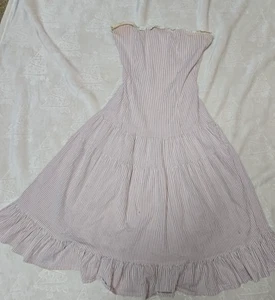 Robe style vintage rose et blanc rayé vichy taille S teinté - Photo 1/17