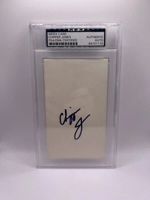 Chipper Jones Signed Index Card PSA/DNA Auto - Image 1 of 2