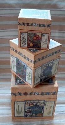 Bob's Boxes Nesting Set of 3 FRESH HERBS Artist Sherri Buck Baldwin - Image 1 of 4