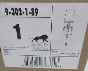 Savoy House 9-302-1-89 11" Monroe 1-Light Sconce, Matte Black, 20" H x 5" W