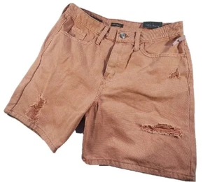 WILD FABLE High Rise Orange Bermuda Jean Shorts Distressed Denium WOMENS 6 NEW - Picture 1 of 10