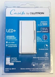 Lutron Diva Smart Dimmer Switch for Caséta Smart Lighting #DVRF-6L-WH-R *NEW* - Picture 1 of 3