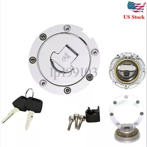 Motorcycle Fuel Gas Cap w/ Keys For Honda CBR600 F4 F4I 1999 2000 2001 2002 2003 - Foto 1 di 8