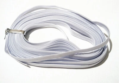 5mt  filo cordino elastico piatto 5mm  per bracciale colore bianco bigiotteria - Immagine 1 di 2
