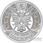 DRAGON YEAR Crystal Coin 1 Oz Silver Coin 2$ Samoa 2024