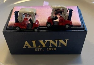 Alynn Cufflinks GOLF CARTS (Red, White, Blue and Black) - New - Picture 1 of 3