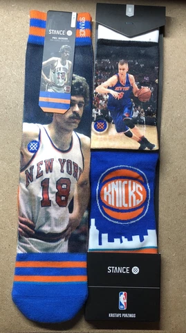 Stance New York Knicks Phil Jackson & Porzingis Crew Socks Size M 6-8.5 Lot Of 2 Cover