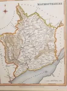 Monmouthshire 1831 County Map Lewis' Newport Wales original print - Picture 1 of 10
