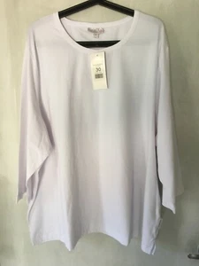 VICTORIA HILL size 30 3/4 SLEEVE WHITE CREW NECK TEE - Picture 1 of 5