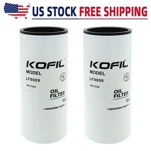 2*Oil Filter For PETERBILT 330 335 340 PACCAR PX-8 P553000 LF9009 3401544 - Picture 1 of 8