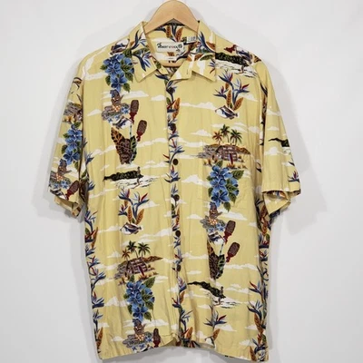 Camisa Robert Stock Floral Hawaiana Tropical Abotonada Manga Corta Para Hombre Grande Foto 1 de 4