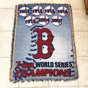 Boston Red Sox 7 Time World Series Champions MLB Tapestry Throw Blanket - Picture 1 of 4
