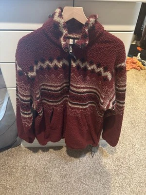 Abrigo Chaqueta Sherpa Rojo Woolrich Vintage 1/2 Cremallera Talla XXL Foto 1 de 4