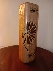 Braun/hellbraun geschnitzte Kerze 10 Zoll - Bild 1 von 11