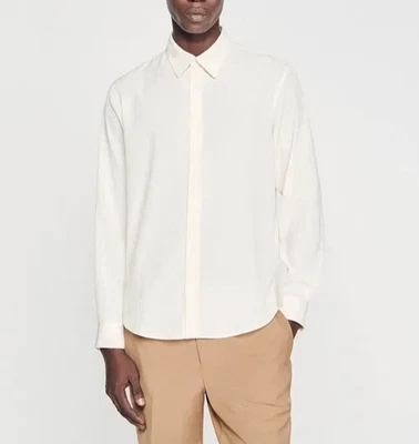 Sandro Men's Shirt Size M Pleated Floaty Shirt SHPCM01045 - Image 1 of 4