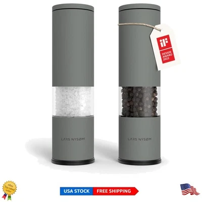 Contemporary Salt & Pepper Mills: Adjustable Ceramic Grinders with Steel Housing - Image 1 of 4
