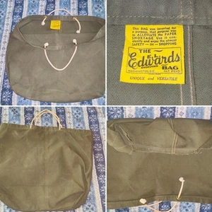 Vintage 40s-50s era E. L. EDWARDS Co. Shopping Bag, Cotton/ Canvas Rope Handles - Picture 1 of 12