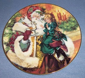 1994 Avon WEIHNACHTSTELLER Santa Victorian kleines Mädchen Wonder Of Christmas NEUWERTIG - Bild 1 von 3