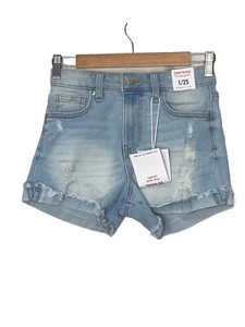 NWT Celebrity Pink The Deb shorts curvy high rise blue light wash Size 1/25 - Picture 1 of 12