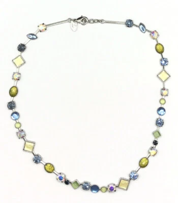 Collar llamativo de piedras de cristal azul/verde/amarillo de Lia Sophia "Cache" Foto 1 de 2