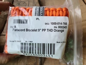 Bracciale Sopravvivenza Everbilt 9" Paracord Emergenza Sicurezza ARANCIONE Escursionismo Lotto di 8 - Foto 1 di 3
