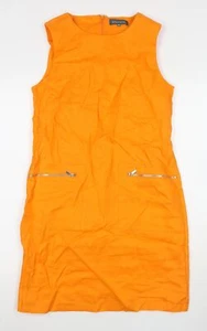 Sosander Womens Orange Polyester A-Line Size 8 Round Neck Zip - Picture 1 of 10