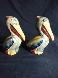 Vintage Ceramic Pelican Salt & Pepper Shakers. Made In Japan Used - Picture 1 of 7