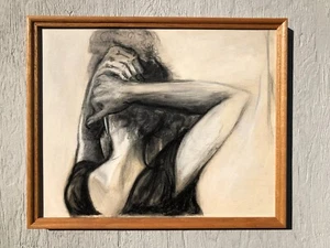MY DANCE PARTNER--an Original Painting: Pen, Ink, Watercolor. Well Framed, MINT. - Picture 1 of 13