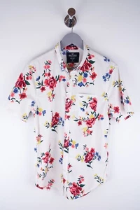 Hollister Men Casual Shirt Short Sleeves Slim Fit Floral Stretch Cotton size S - Picture 1 of 7