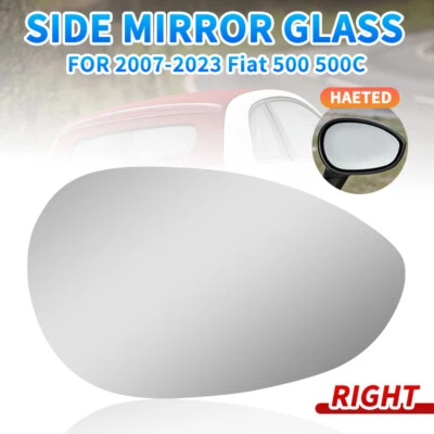 Wide Angle Wing Mirror Glass Heated Right Side for 2007-2024 FIAT 500 500c - Image 1 of 4