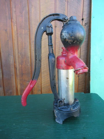 Vintage Cast Iron Hand BEATTY  WATER PUMP with CHROME Cylinder 19" High Cover
