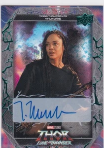 2023 Upper Deck Thor Love & Thunder Tessa Thompson como conjunto Valkyrie automático E18 - Imagen 1 de 2