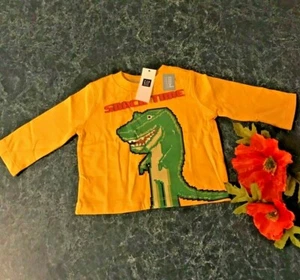 NEW Baby Gap Snack Time Dino Long Sleeve Shirt 3-6 Months - Picture 1 of 5