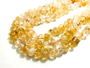 Natural Yellow Citrine Polished Nugget Pebble Round Barrel Gemstone Beads PG318 - Picture 1 of 3