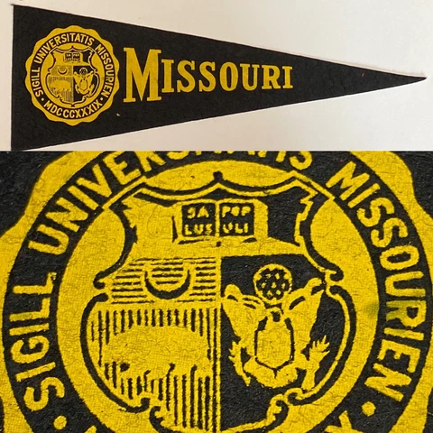 1950s Missouri Tigers University Hormel Mini Pennant 3.5x9.5 Mizzou Cover