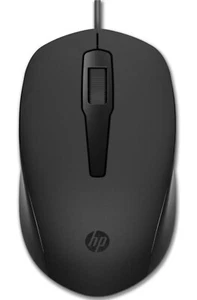 HP 150 Wired Mouse, 1600 DPI Optical Mouse Sensor USB Type A, Ergonomic - Black - Picture 1 of 6