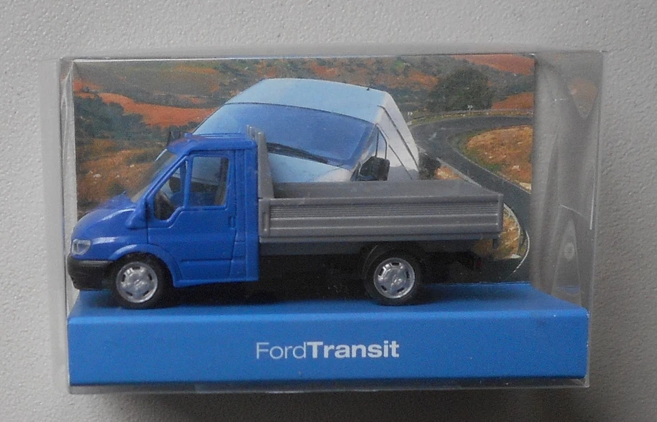 BLUE CAB FORD TRANSIT UTILITY TRUCK RIETZE 1/87 Plastic Mini HO Scale Plastic - Image 1 of 1