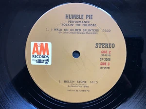 RECORD SIDE 2/3 ONLY NO COVER Humble Pie PERFORMANCE Original 1971 A&M VG - Imagen 1 de 2