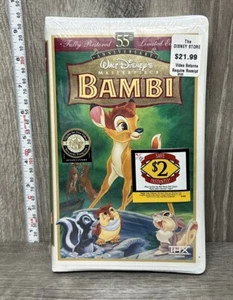 NEW SEALED VHS - Walt Disney's Bambi 55th Anniversary - 1997 Masterpiece 9505 - Picture 1 of 3