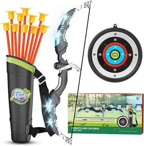 Kids Bow and Arrow Set, LED Light up Archery Toys Set for Kids Ages 4-8 8-12 - Picture 1 of 4