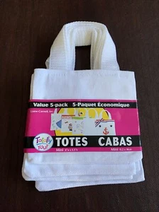TOTALLY YOU MINI TOTES WHITE 5 PACK NWT - Picture 1 of 2